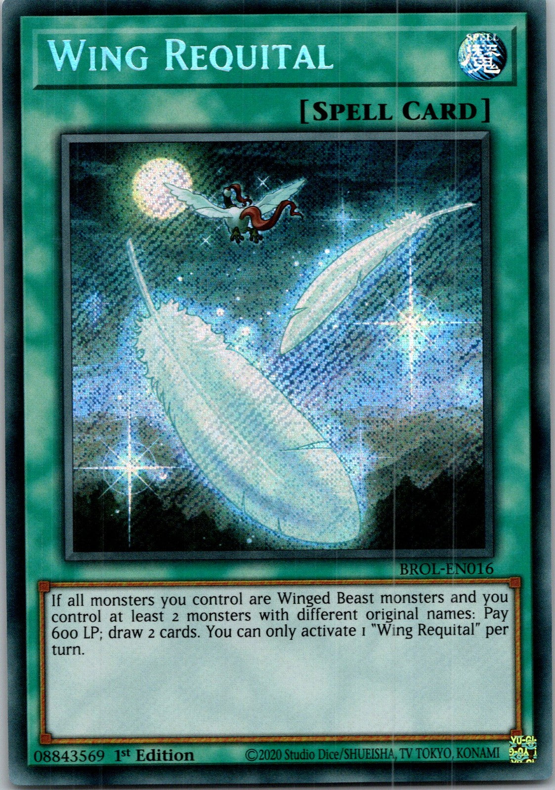 Yugioh Wing Requital BROL-EN016 1st Edition Secret Rare NM