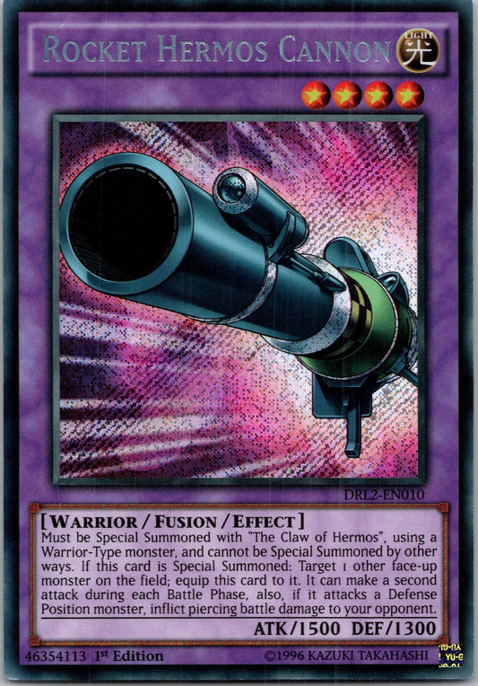 Yugioh Rocket Hermos Cannon DRL2-EN010 1st Edition Secret Rare NM