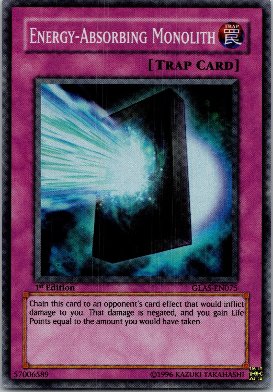Yugioh Energy-Absorbing Monolith GLAS-EN075 1st Edition Super Rare NM