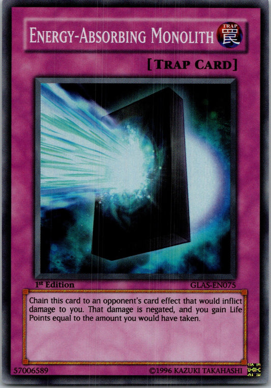 Yugioh Energy-Absorbing Monolith GLAS-EN075 1st Edition Super Rare NM