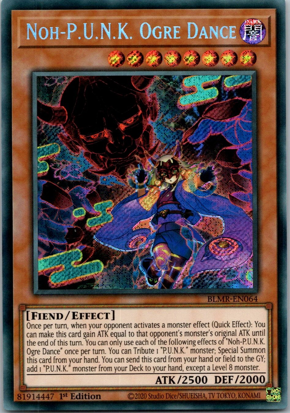 Yugioh Noh-P.U.N.K. Ogre Dance BLMR-EN064 1st Edition Secret Rare NM
