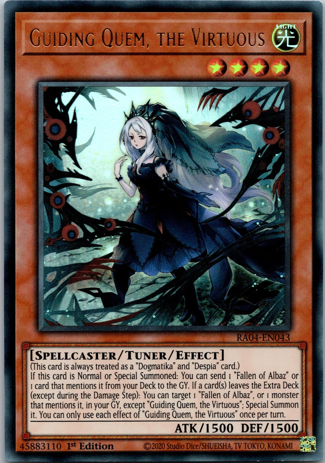 Yugioh Guiding Quem, the Virtuous (UR) RA04-EN043 1st Edition Ultra Rare NM