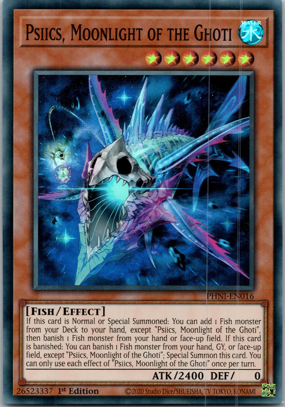 Yugioh Psiics, Moonlight of the Ghoti PHNI-EN016 1st Edition Super Rare NM