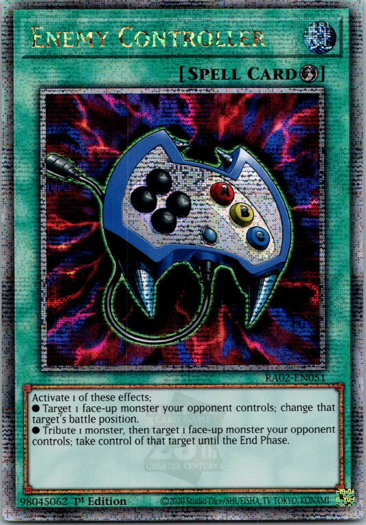 Yugioh Enemy Controller RA02-EN051 1st Edition Quarter Century Secret Rare NM