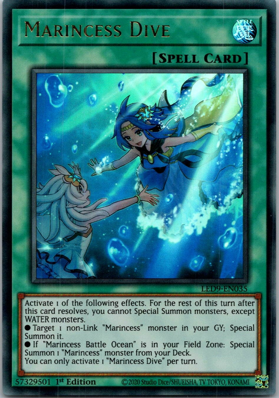 Yugioh Marincess Dive LED9-EN035 1st Edition Ultra Rare NM