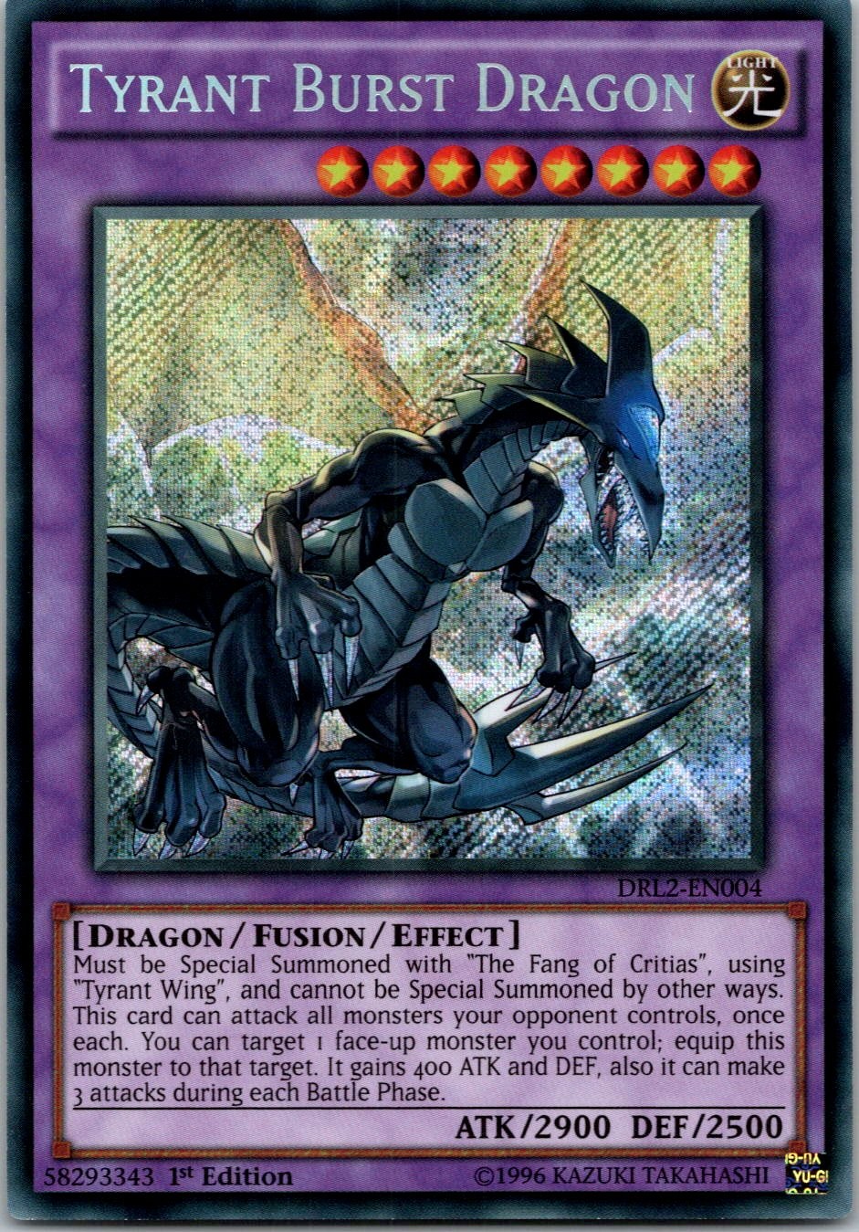 Yugioh Tyrant Burst Dragon DRL2-EN004 1st Edition Secret Rare NM