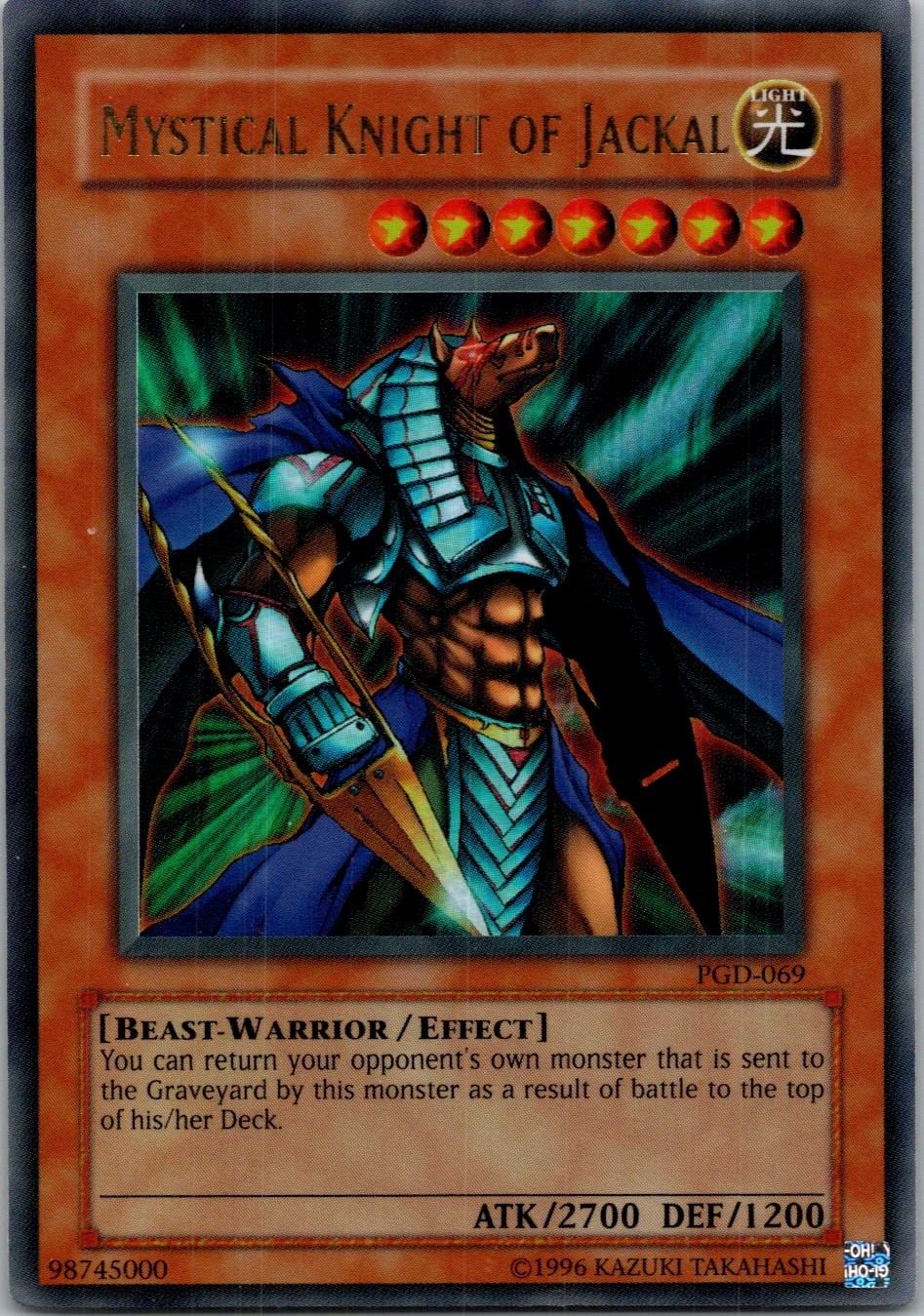 Yugioh Mystical Knight of Jackal PGD-069 Ultra Rare NM