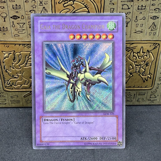 Yugioh Gaia the Dragon Champion LOB-125 Misprint Ultra Name Secret Rare NM