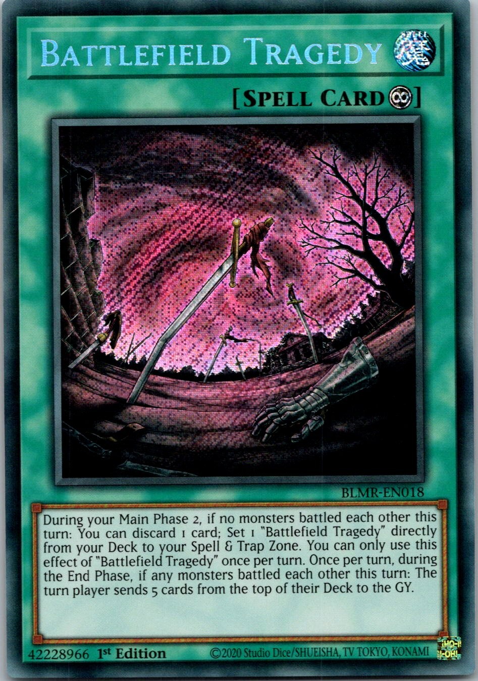 Yugioh Battlefield Tragedy BLMR-EN018 1st Edition Secret Rare NM