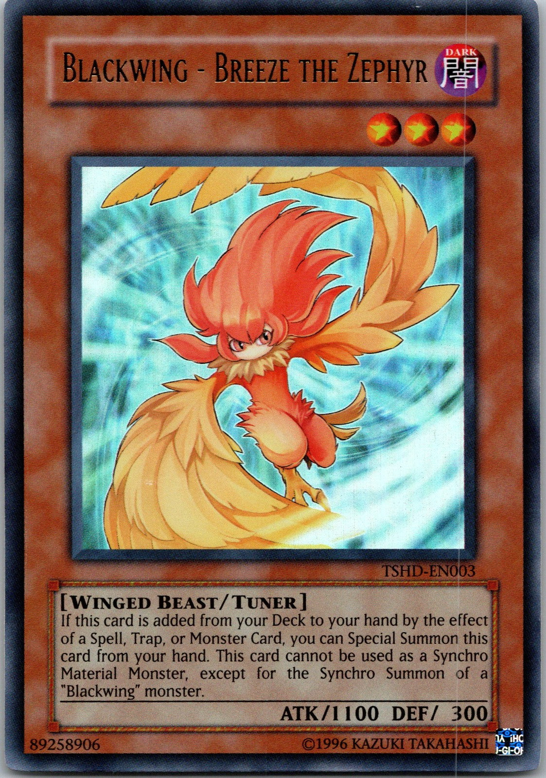 Yugioh Blackwing - Breeze the Zephyr TSHD-EN003 Ultra Rare NM