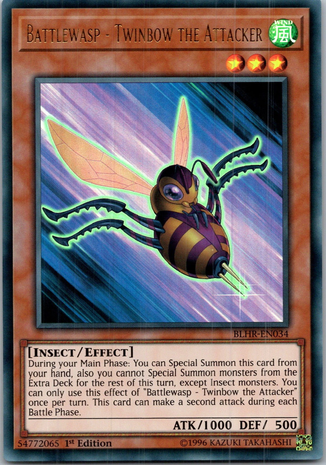 Yugioh Battlewasp - Twinbow the Attacker BLHR-EN034 1st Edition Ultra Rare NM