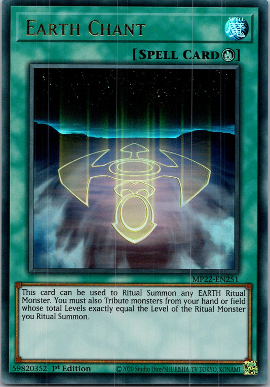 Yugioh Earth Chant MP22-EN251 1st Edition Ultra Rare NM