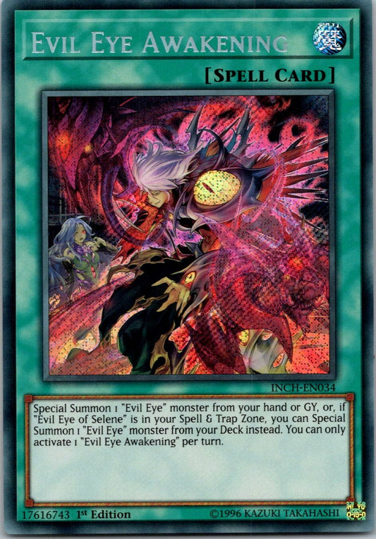 Yugioh Evil Eye Awakening INCH-EN034 1st Edition Secret Rare NM