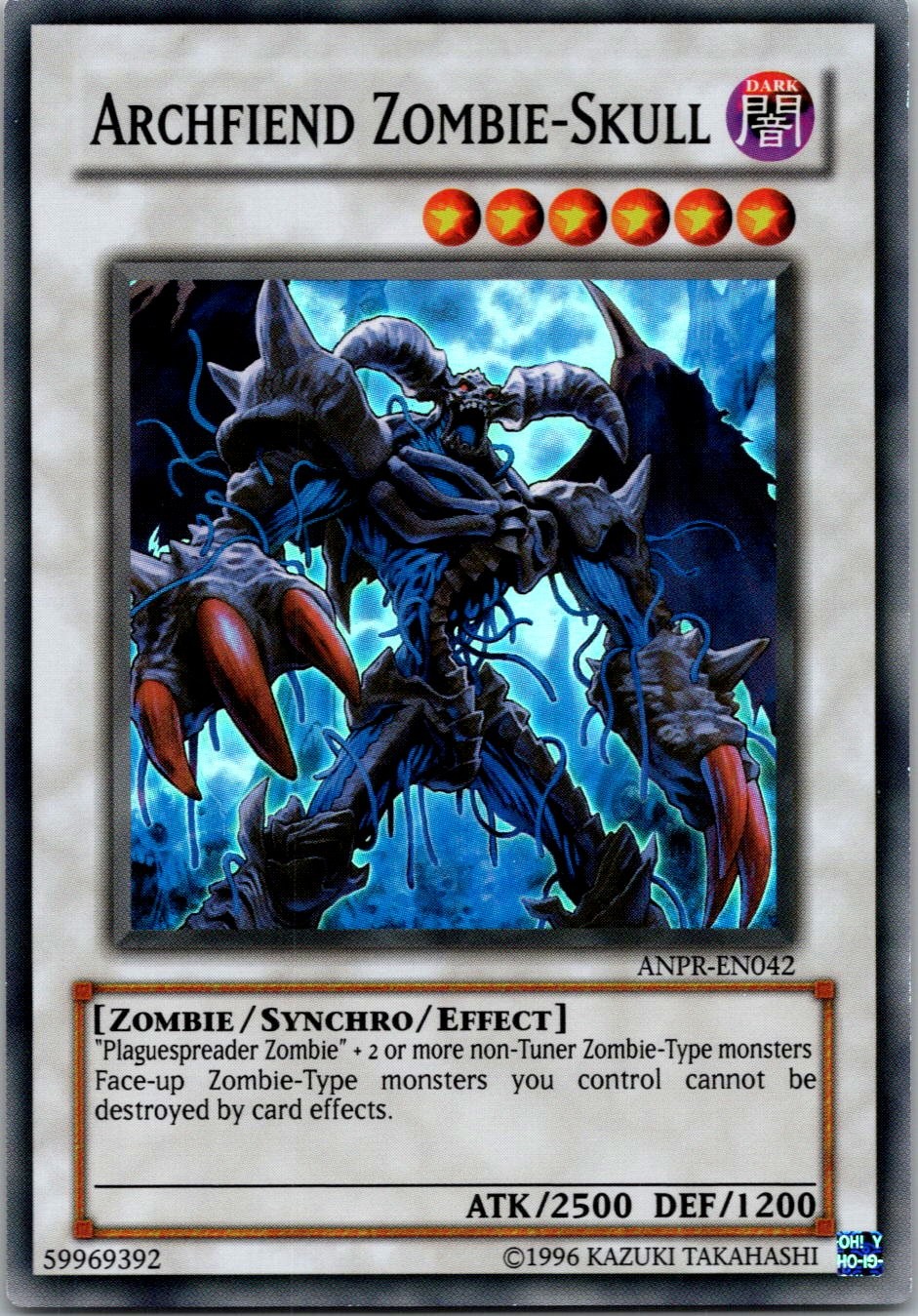 Yugioh Archfiend Zombie-Skull ANPR-EN042 Super Rare NM