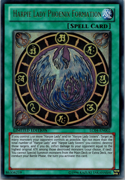 Yugioh Harpie Lady Phoenix Formation LC04-EN002 Limited Edition Ultra Rare NM