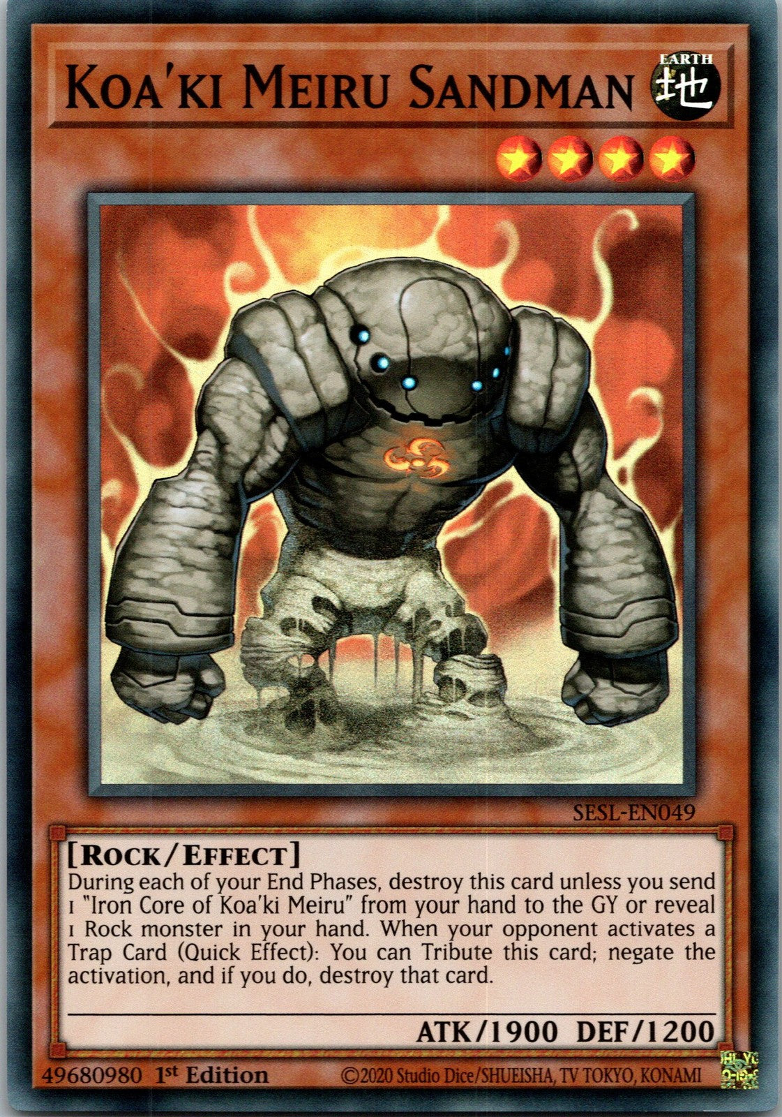 Yugioh Koa'ki Meiru Sandman SESL-EN049 1st Edition Super Rare NM