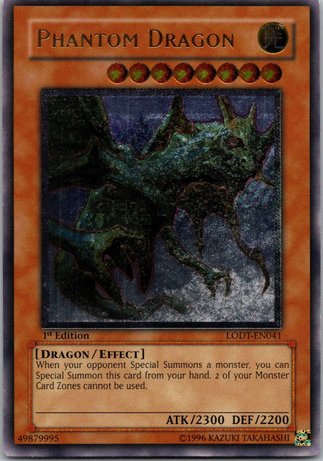 Yugioh Phantom Dragon LODT-EN041 1st Edition Ultimate Rare NM