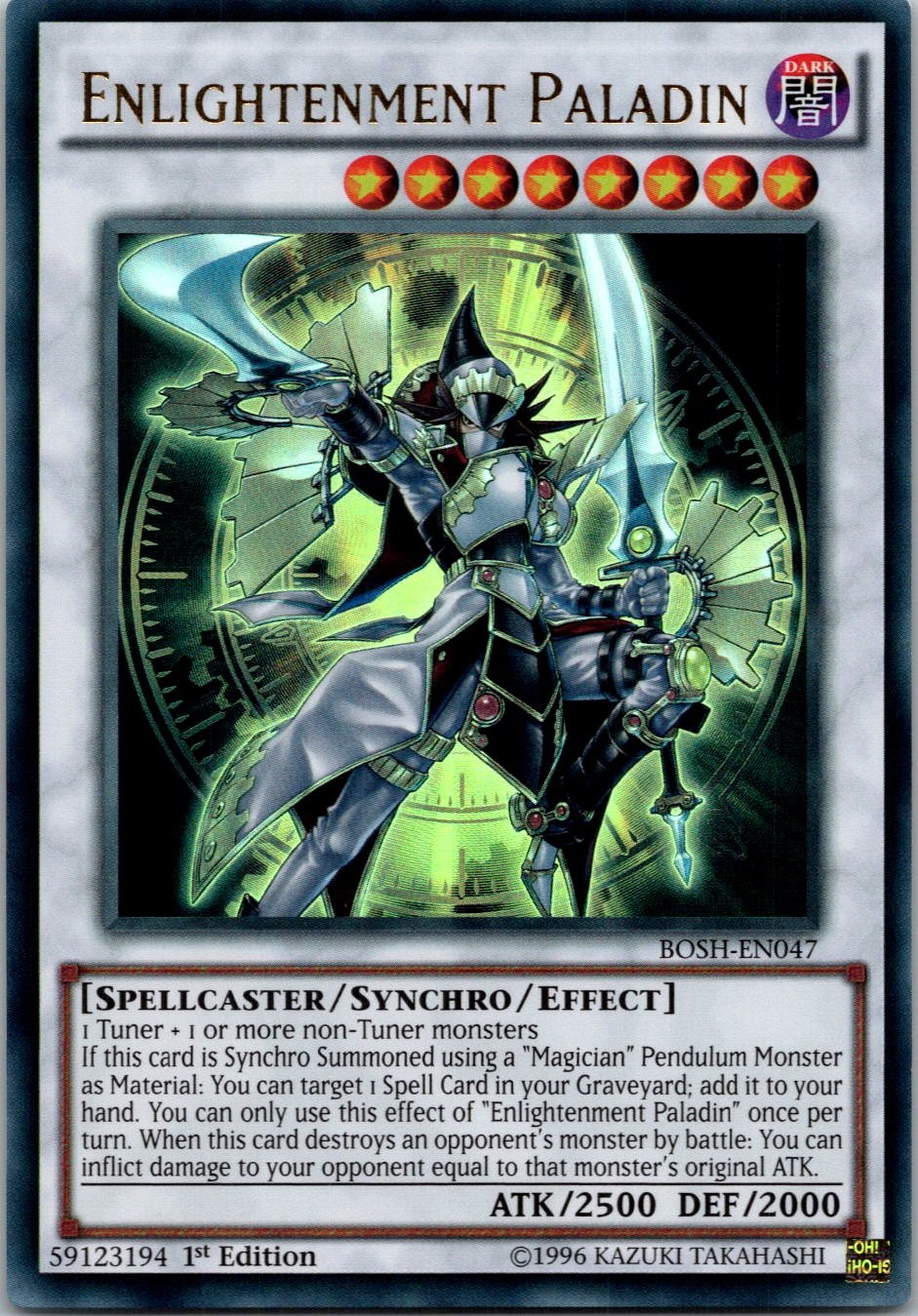Yugioh Enlightenment Paladin BOSH-EN047 1st Edition Ultra Rare NM