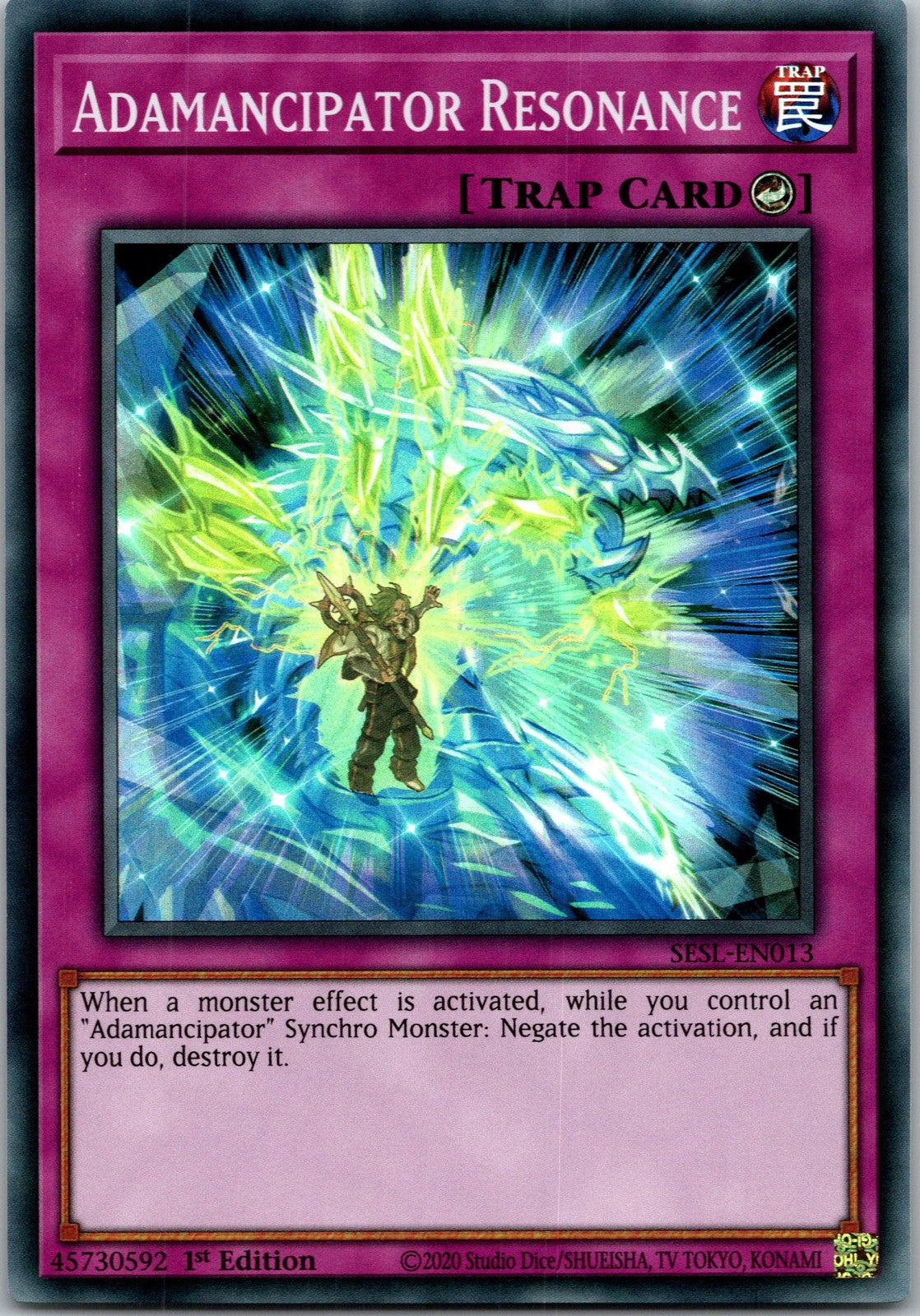 Yugioh Adamancipator Resonance SESL-EN013 1st Edition Super Rare NM