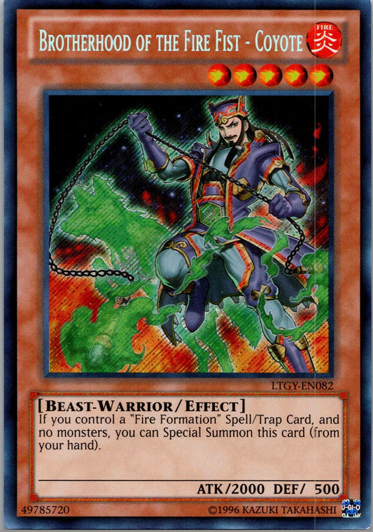 Yugioh Brotherhood of the Fire Fist - Coyote LTGY-EN082 Secret Rare NM