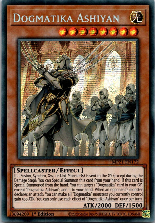 Yugioh Dogmatika Ashiyan MP21-EN172 1st Edition Prismatic Secret Rare NM
