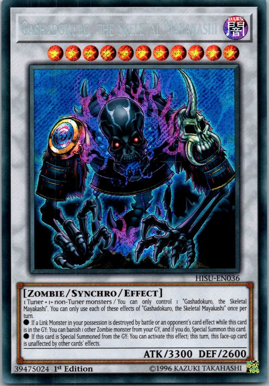 Yugioh Gashadokuro, the Skeletal Mayakashi HISU-EN036 1st Edition Secret Rare NM