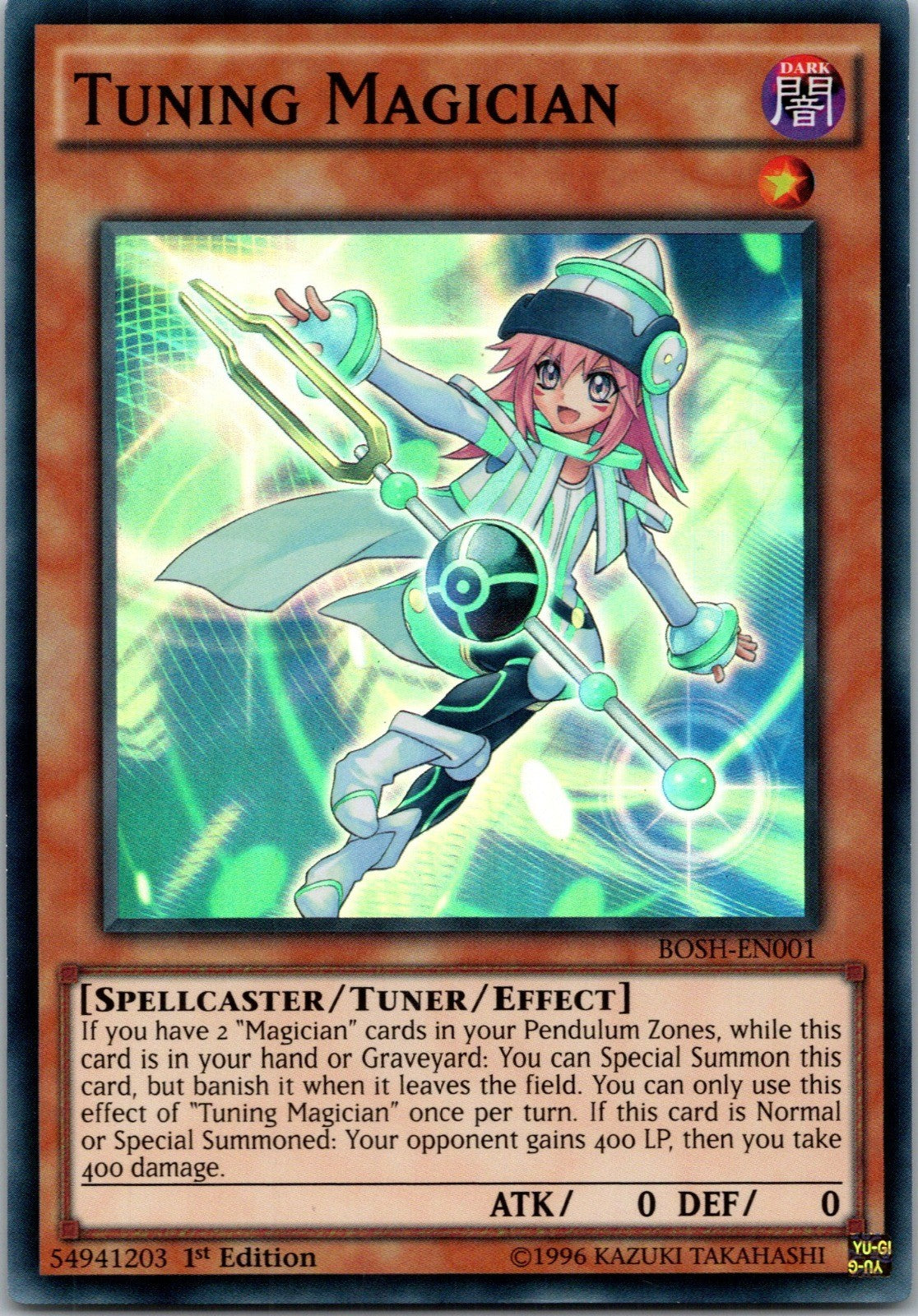 Yugioh Tuning Magician BOSH-EN001 1st Edition Super Rare NM