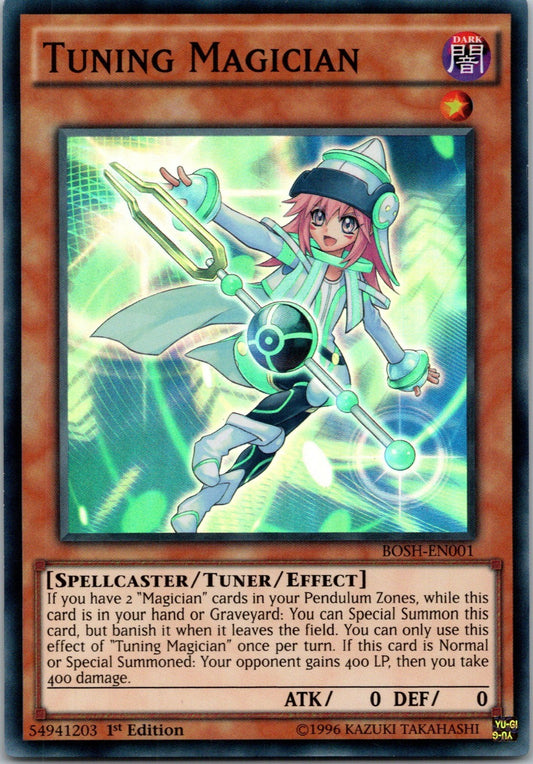 Yugioh Tuning Magician BOSH-EN001 1st Edition Super Rare NM