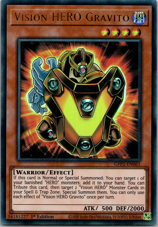 Yugioh Vision HERO Gravito GFP2-EN061 1st Edition Ultra Rare NM