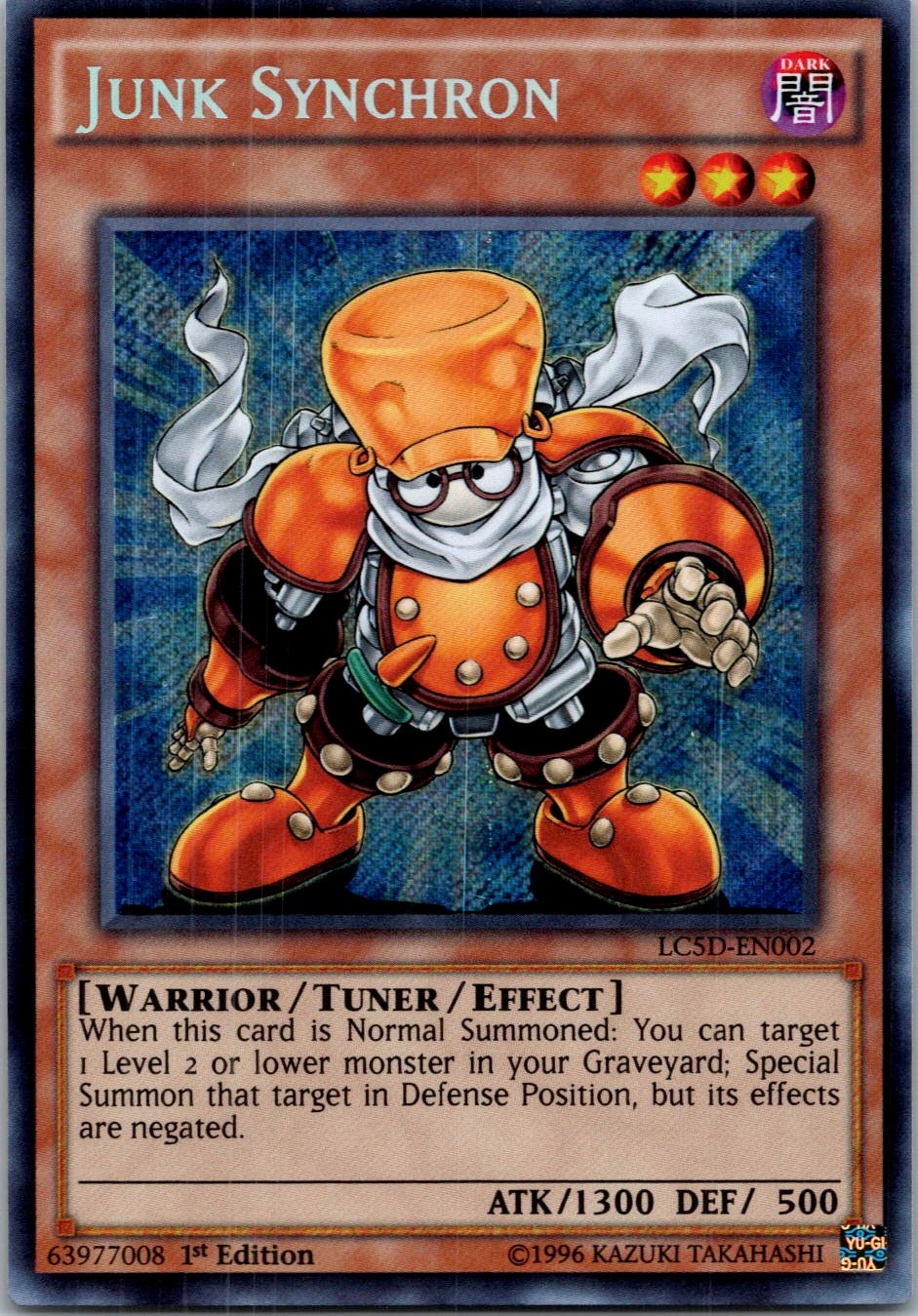 Yugioh Junk Synchron LC5D-EN002 1st Edition Secret Rare NM