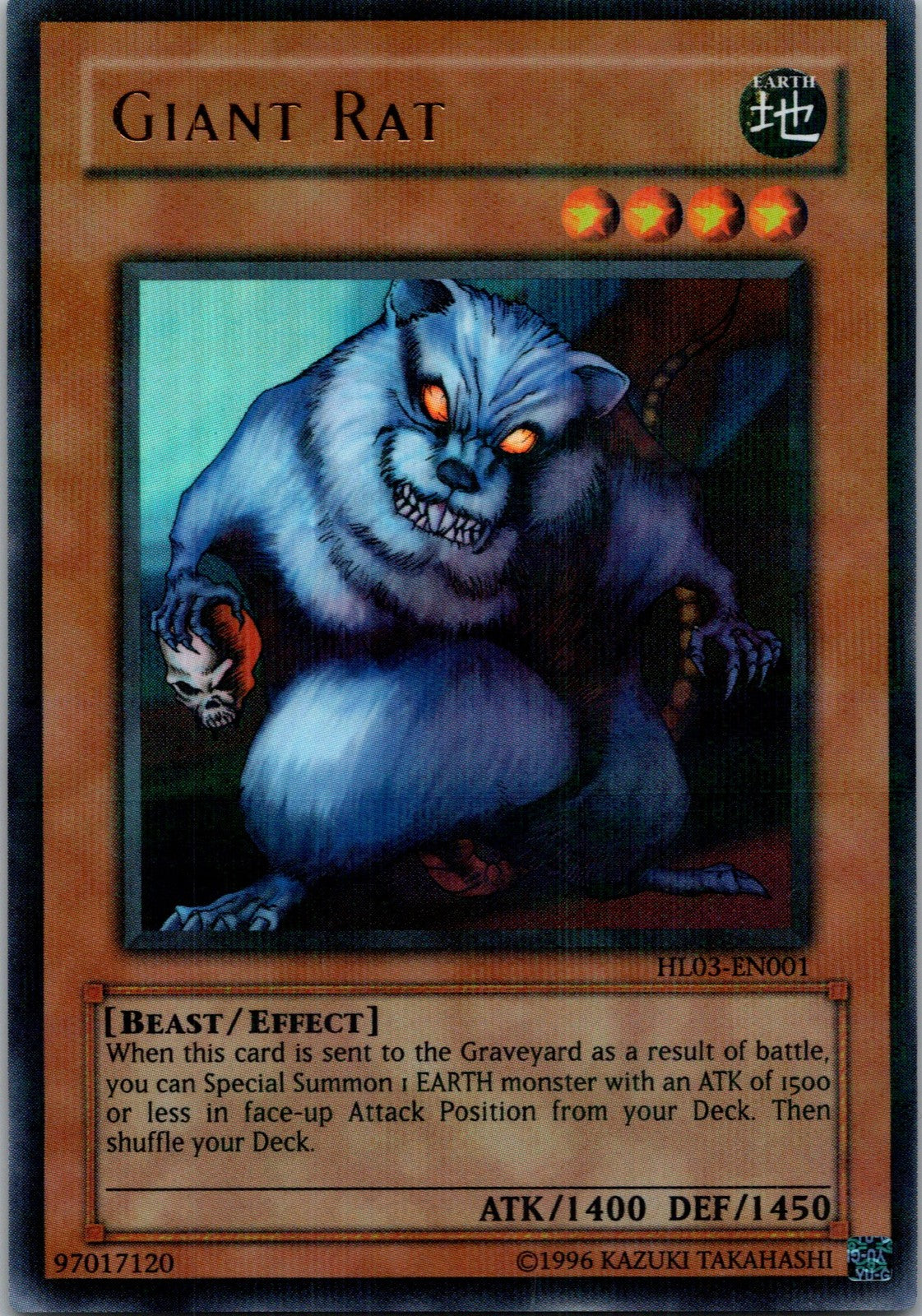 Yugioh Giant Rat HL03-EN001 Parallel Rare NM