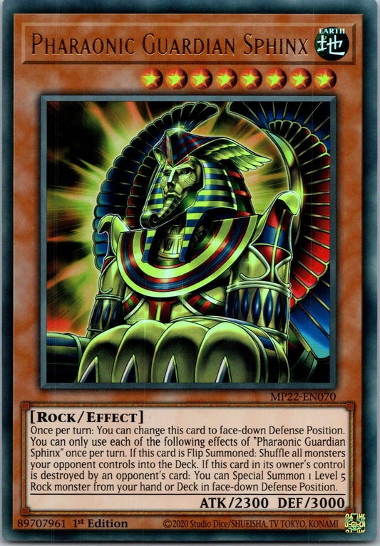 Yugioh Pharaonic Guardian Sphinx MP22-EN070 1st Edition Ultra Rare NM