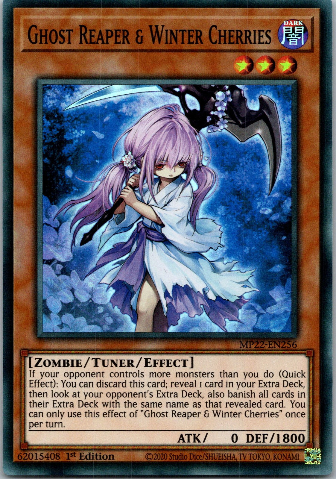 Yugioh Ghost Reaper & Winter Cherries MP22-EN256 1st Edition Super Rare NM