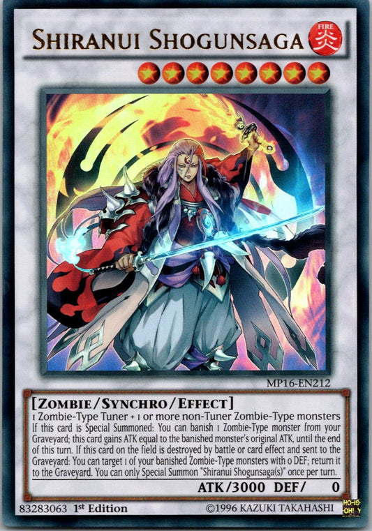 Yugioh Shiranui Shogunsaga MP16-EN212 1st Edition Ultra Rare NM