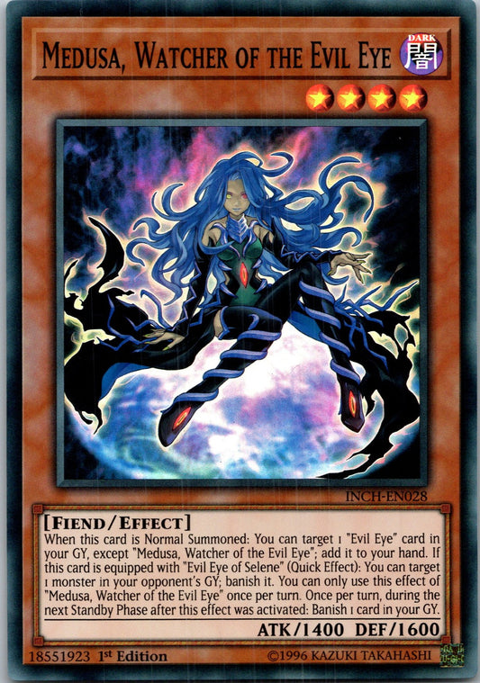 Yugioh Medusa, Watcher of the Evil Eye INCH-EN028 1st Edition Super Rare NM