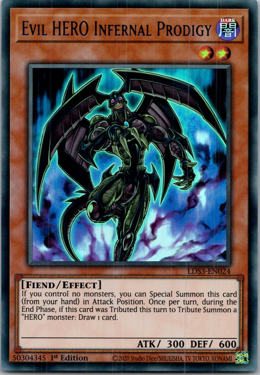 Yugioh Evil HERO Infernal Prodigy (Blue) LDS3-EN024 1st Edition Ultra Rare NM