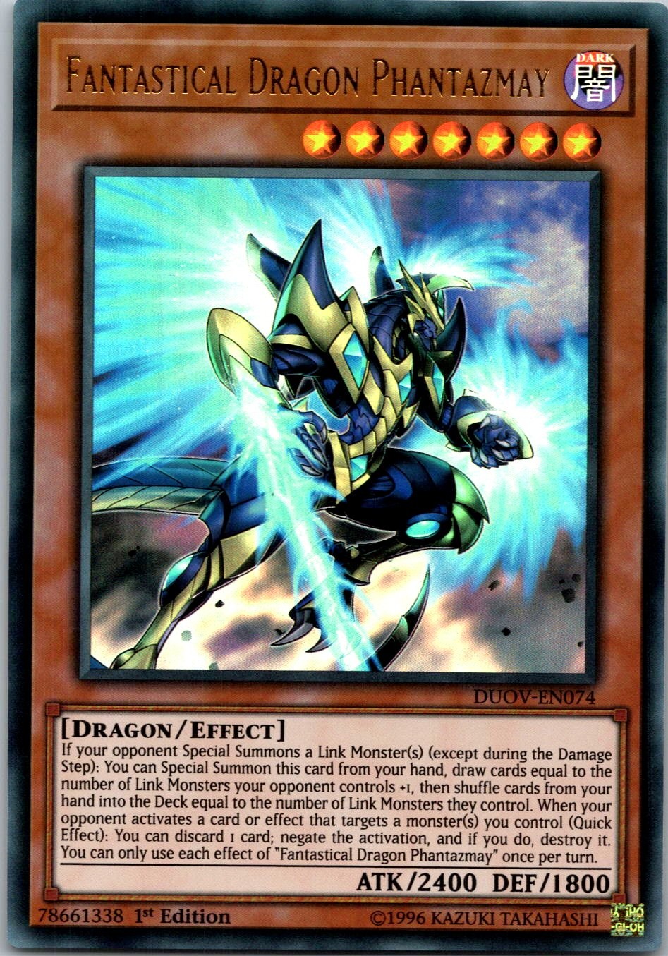 Yugioh Fantastical Dragon Phantazmay DUOV-EN074 1st Edition Ultra Rare NM