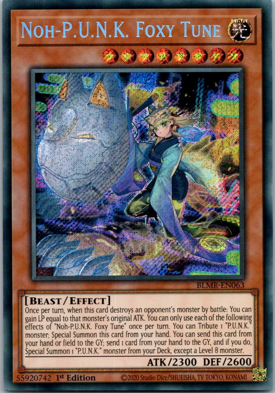 Yugioh Noh-P.U.N.K. Foxy Tune BLMR-EN063 1st Edition Secret Rare NM