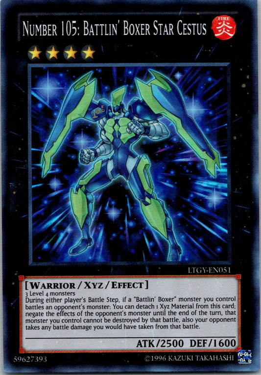 Yugioh Number 105: Battlin' Boxer Star Cestus LTGY-EN051 Super Rare NM