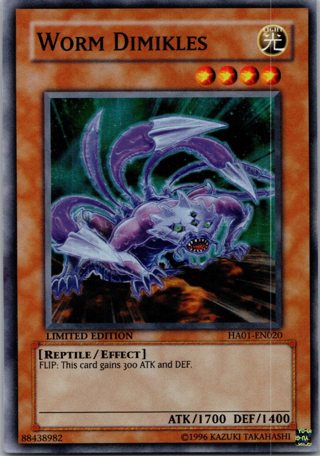Yugioh Worm Dimikles HA01-EN020 Limited Edition Super Rare NM