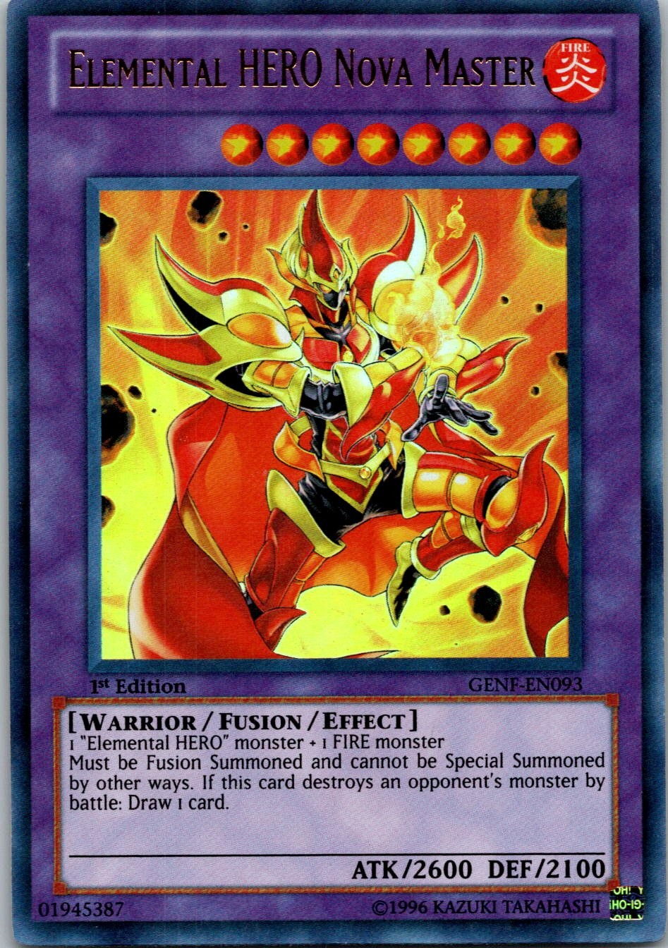 Yugioh Elemental HERO Nova Master GENF-EN093 1st Edition Ultra Rare NM