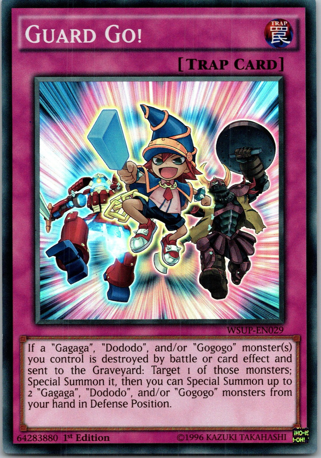 Yugioh Guard Go! WSUP-EN029 1st Edition Super Rare NM