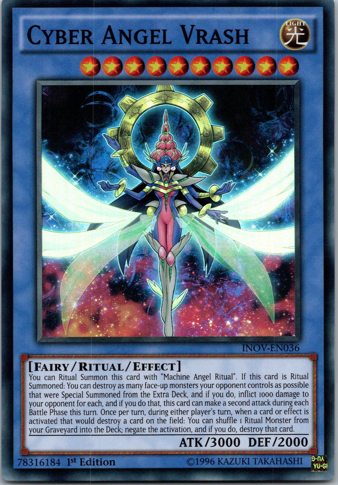 Yugioh Cyber Angel Vrash INOV-EN036 1st Edition Super Rare NM