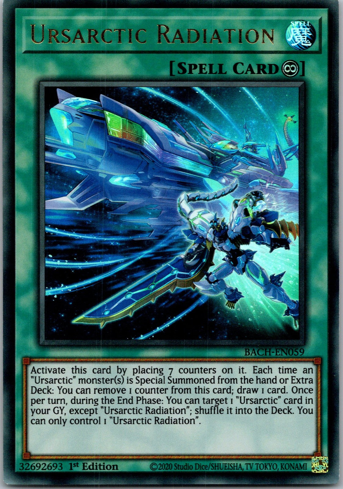 Yugioh Ursarctic Radiation BACH-EN059 1st Edition Ultra Rare NM