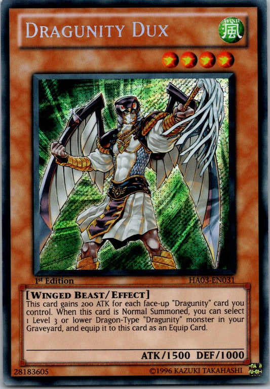 Yugioh Dragunity Dux HA03-EN031 1st Edition Secret Rare NM