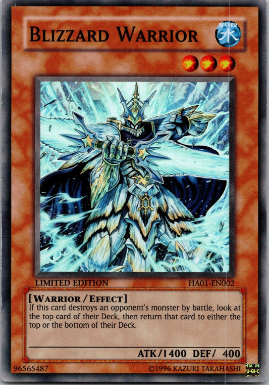 Yugioh Blizzard Warrior HA01-EN002 Limited Edition Super Rare NM