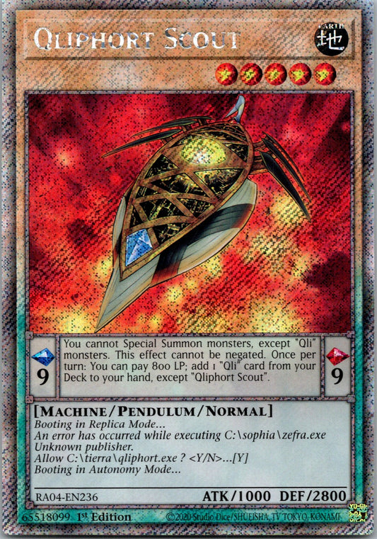 Yugioh Qliphort Scout RA04-EN236 1st Edition Platinum Secret Rare NM