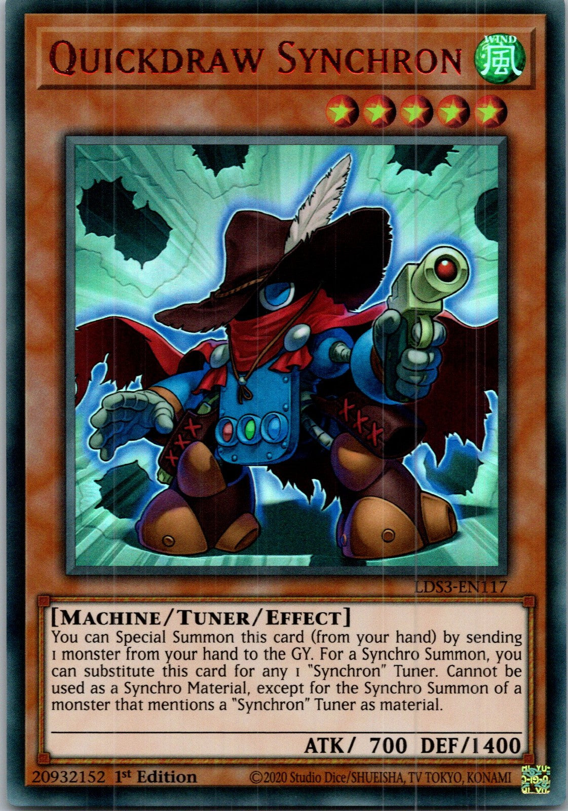 Yugioh Quickdraw Synchron (Red) LDS3-EN117 1st Edition Ultra Rare NM