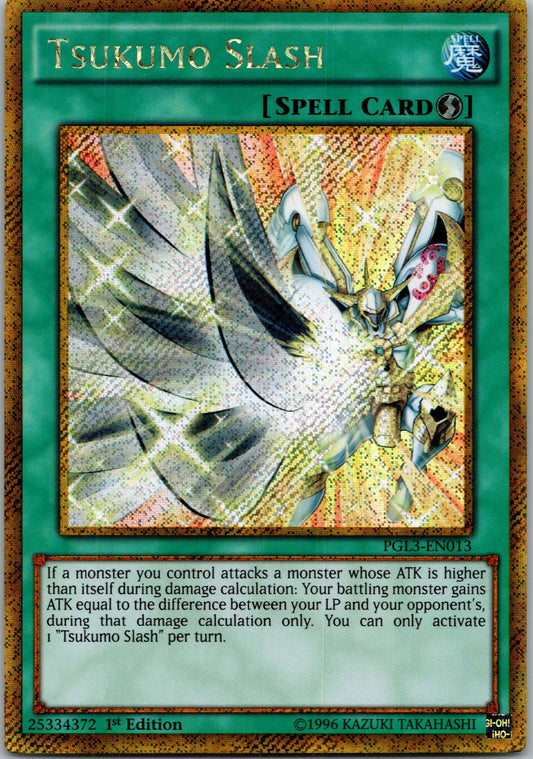 Yugioh Tsukumo Slash PGL3-EN013 1st Edition Gold Secret Rare NM