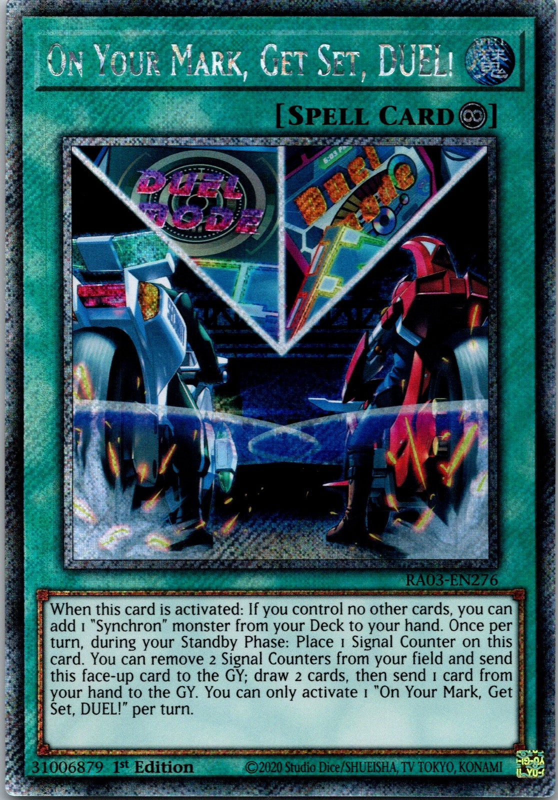 Yugioh On Your Mark, Get Set, DUEL! RA03-EN276 Platinum Secret Rare 1st Edition
